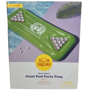 Inflatable Giant Pool Party Pong 6 FT Long by‎ Sun Squad Beer Pong Target NEW